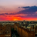 Sunset in Madrid downtown