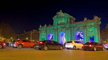 Twilight Stroll: Madrid's Festive Glow