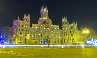Twilight Stroll: Madrid's Festive Glow